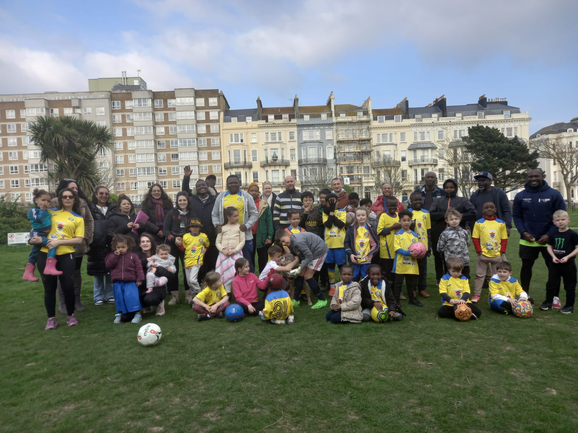 Children playing football at Sparks Football Club